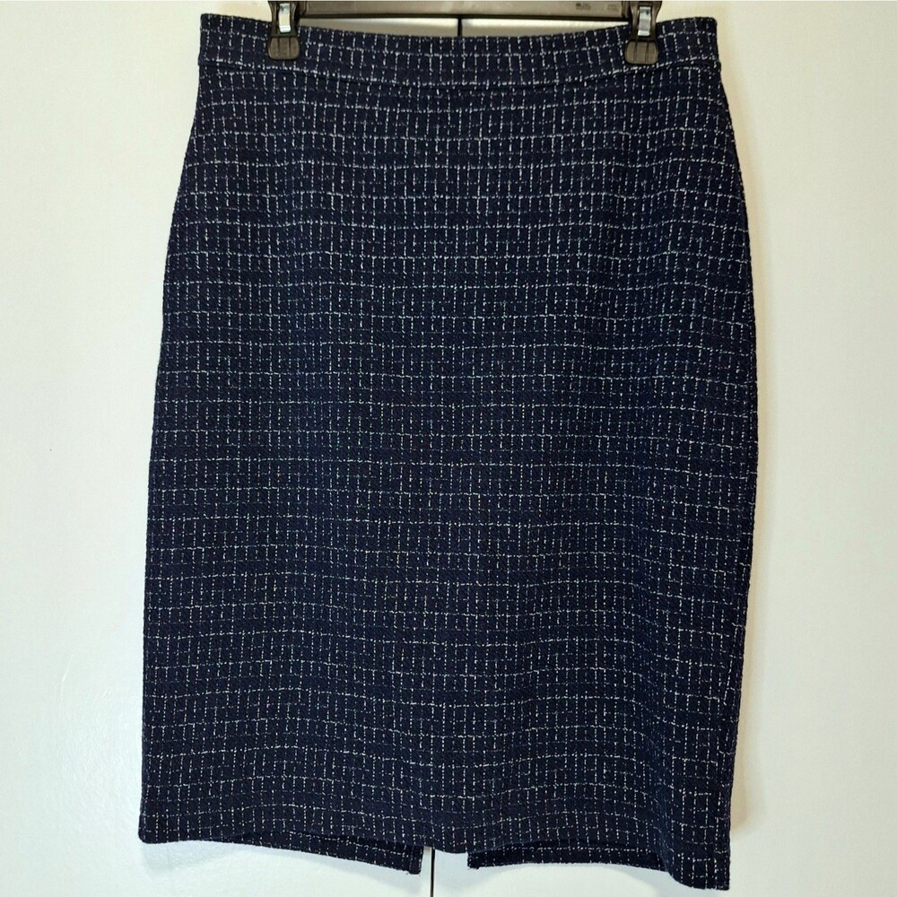 Maeve by Anthropologie Skirt Womens Medium Navy Blue Cotton Blend Pencil